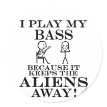 Keeps Aliens Away Bass Stickers