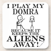 Keeps Aliens Away Domra cork coasters