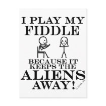 Keeps Aliens Away Fiddle Post Cards