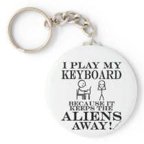 Keeps Aliens Away Keyboard Keychains