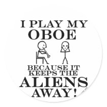 Keeps Aliens Away Oboe Stickers