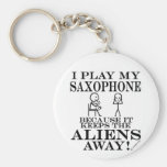 Keeps Aliens Away Saxophone Key Chain