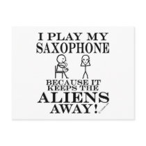 Keeps Aliens Away Saxophone Post Cards