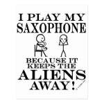 Keeps Aliens Away Saxophone Postcard Keeps Aliens Away Saxophone Postcard