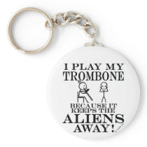 Keeps Aliens Away Trombone Keychain