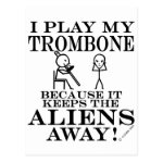 Keeps Aliens Away Trombone Postcard Keeps Aliens Away Trombone Postcard
