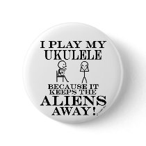 Keeps Aliens Away Ukulele Pin