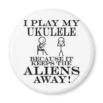 Keeps Aliens Away Ukulele Fridge Magnet