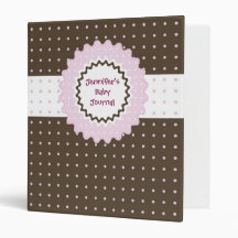Keepsake Baby Binder - Pink and Brown Dots