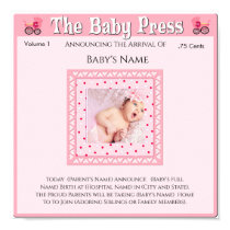 Keepsake Photo Birth Announcement posters by cooltees Keepsake Photo Birth Announcement posters