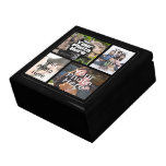 Keepsake Wood Jewelry/Valet Box, 4 Photo Collage Gift Box