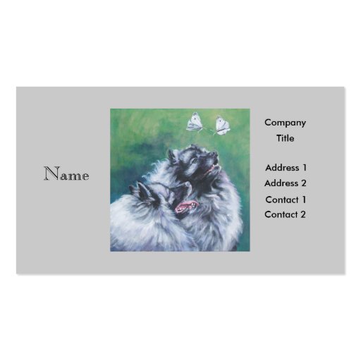 Keeshond Business Card (front side)