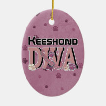 Keeshond DIVA Ornament