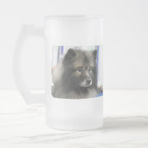 Keeshond Frosted Beer Mug