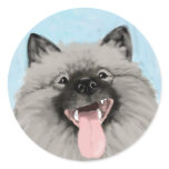 Keeshond Happy Face Stickers
