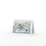 Keeshond "Livingroom Agility" Cartoon Greeting Card
