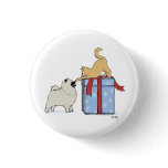 Keeshond Puppy & Kitten Pinback Buttons