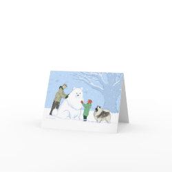 Keeshond Snow Dog card