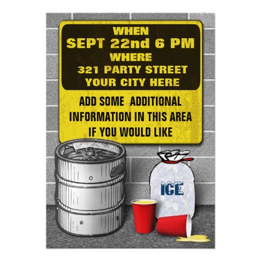 Keg Party Invitations