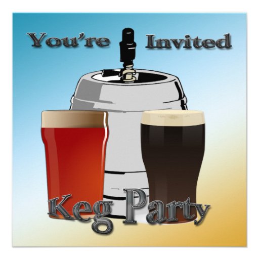 Keg Party Invitations (front side)