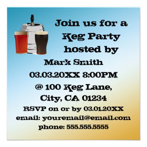 Keg Party Invitations
