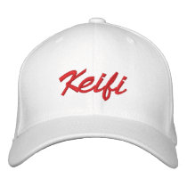 Keifi Red embroidered hats by Keifi_ICC Keifi Red embroidered hats