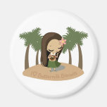 Keilana the Hula Girl Fridge Magnet
