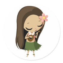 Keilana the Hula Girl stickers by ButtermilkBiscuits Keilana the Hula Girl stickers