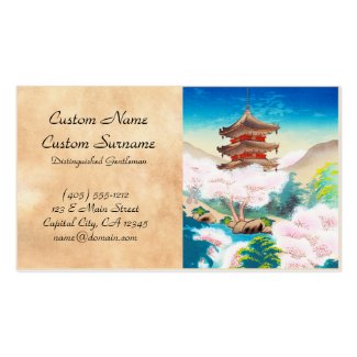 Keisui Pagoda in Spring japanese oriental scenery Business Card Templates