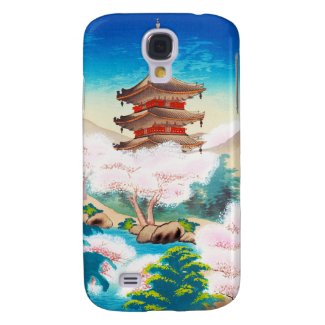 Keisui Pagoda in Spring japanese oriental scenery Samsung Galaxy S4 Cases