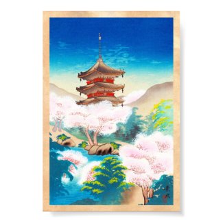 Keisui Pagoda in Spring japanese oriental scenery Posters