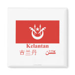 Kelantan flag with name refrigerator magnet