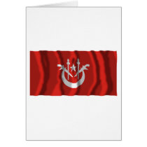 Kelantan waving flag card