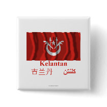 Kelantan waving flag with name button