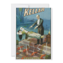 Kellar Levitation Vintage Magician Advertisement Custom Invitation