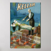 Kellar Levitation Vintage Magician Advertisement Print