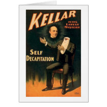 Kellar the Magician - Self Decapitation - Vintage Greeting Cards