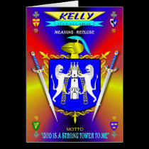 KELLY FAMILY COAT OF ARMS CREST AND SHIELD cards