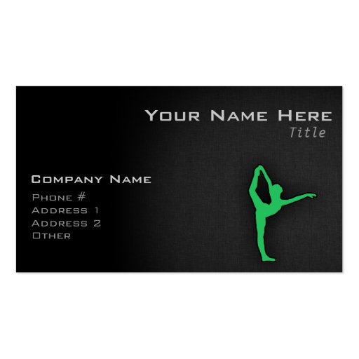 Kelly Green Ballet Dancer Business Card Templates (front side)