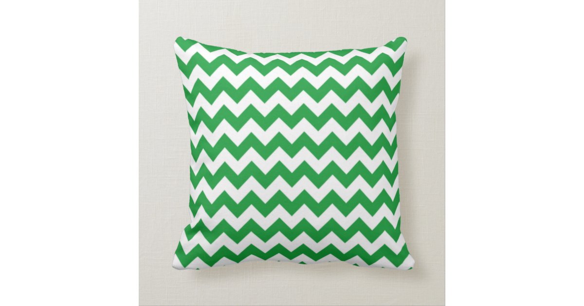 Kelly Green Chevron Stripes; Chalkboard look Throw Pillow Zazzle