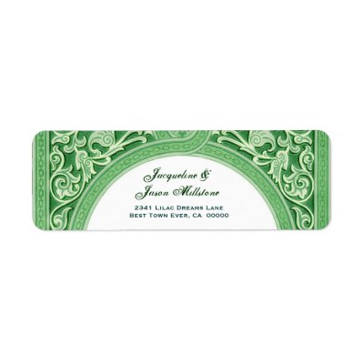 KELLY GREEN Floral Arch Wedding Address Custom Return Address Labels by 
