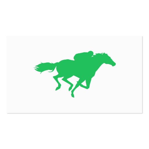 Kelly Green Horse Racing Business Card Template (back side)