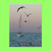 Kemah Sailboat postcard - customized
