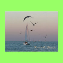 Kemah sailboat postcard - customized