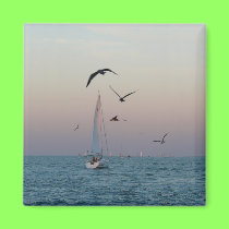 Kemah, TX Sailboat magnet magnets