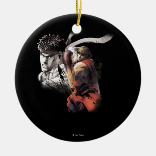 Ken Vs. Ryu Christmas Tree Ornaments