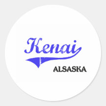 Kenai Alaska City Classic Round Stickers