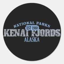 Kenai Fjords National Parks Round Stickers
