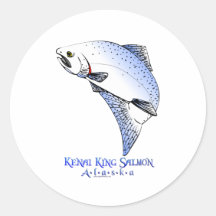 KENAI RIVER  KING SALMON ROUND STICKER