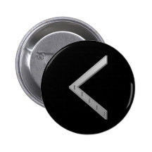 Kenaz Rune grey Pinback Buttons